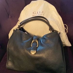 GILI bucket purse.  Genuine leather in black